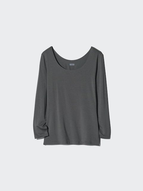 Женские футболки Uniqlo HEATTECH Scoop Neck T-Shirt