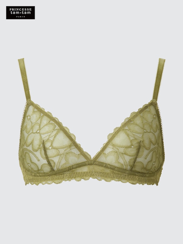 Floral Flat Lace Wireless Bra