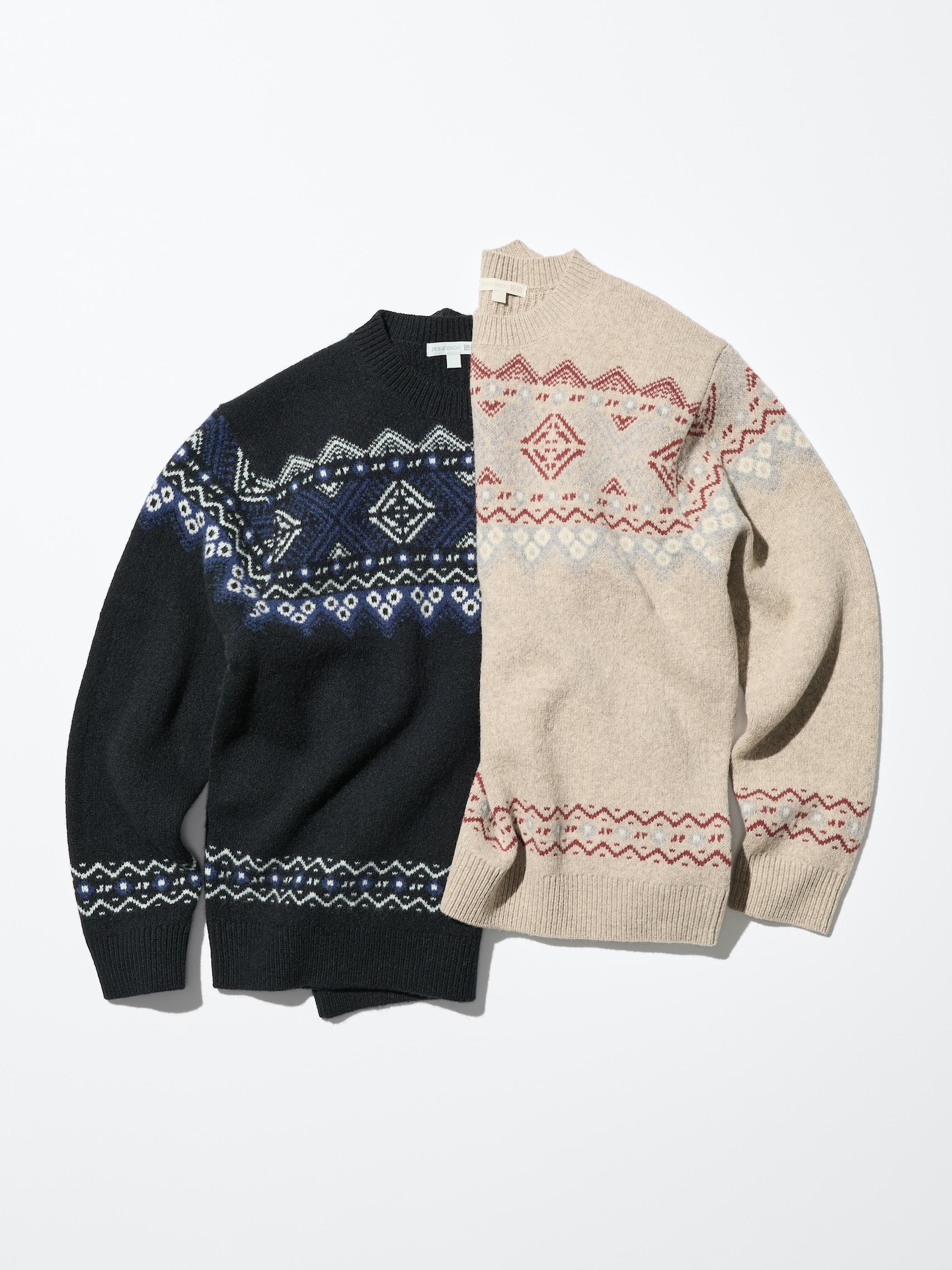 Свитер Uniqlo Lambswool Fair Isle, цвет: Бежевый — фото 5