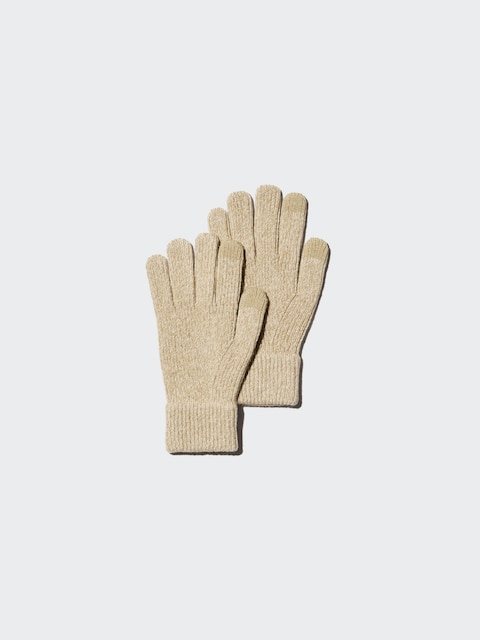 Перчатки Uniqlo Heattech Knitted Gloves, цвет: Бежевый