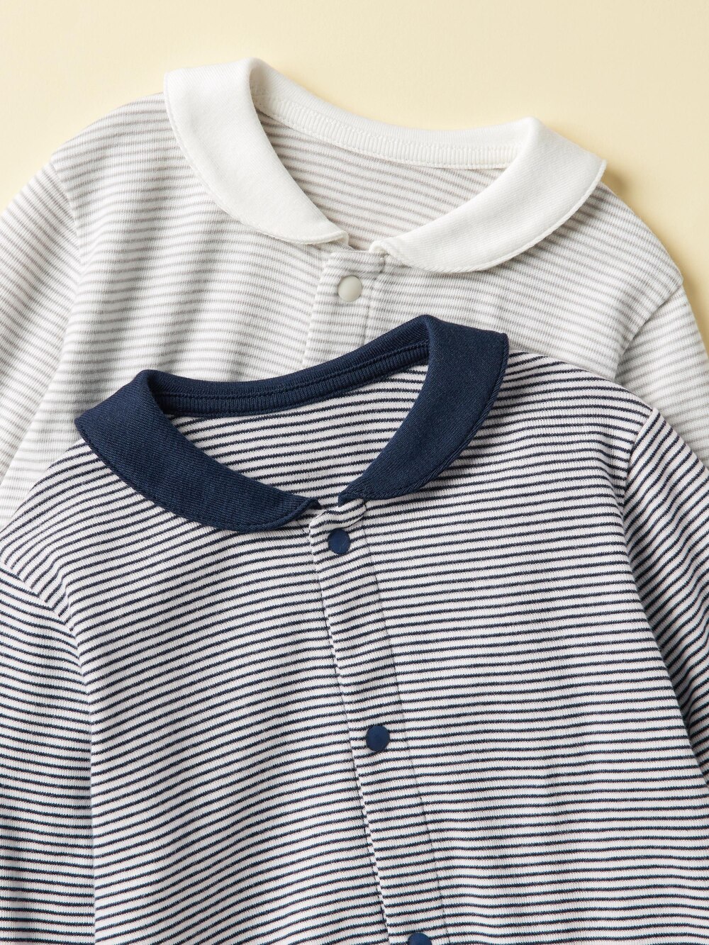 Uniqlo Baby Ribbed One Piece Outfit | Long Sleeve | Striped — фото 2