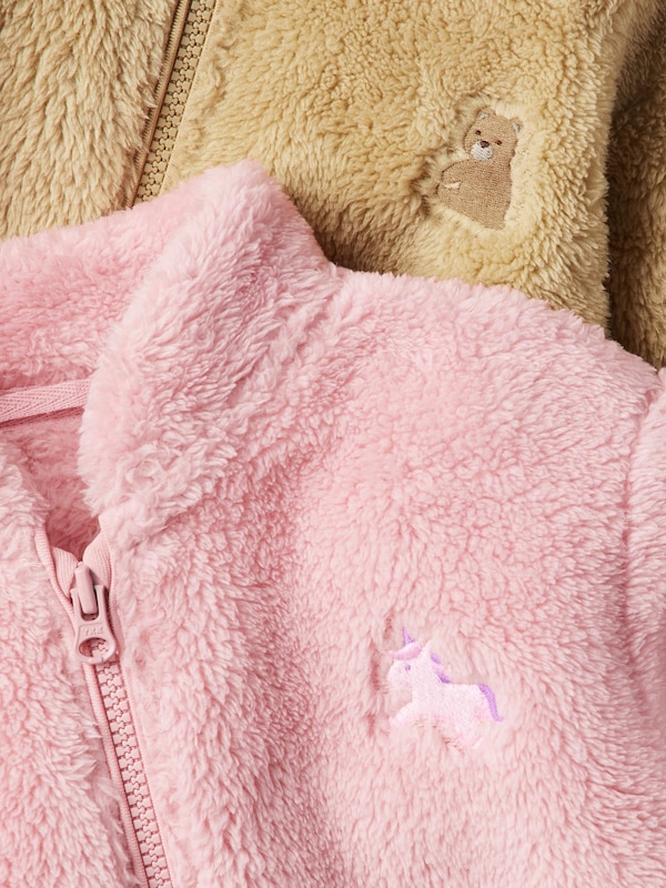 Baby Fluffy Yarn Fleece Full-Zip Jacket