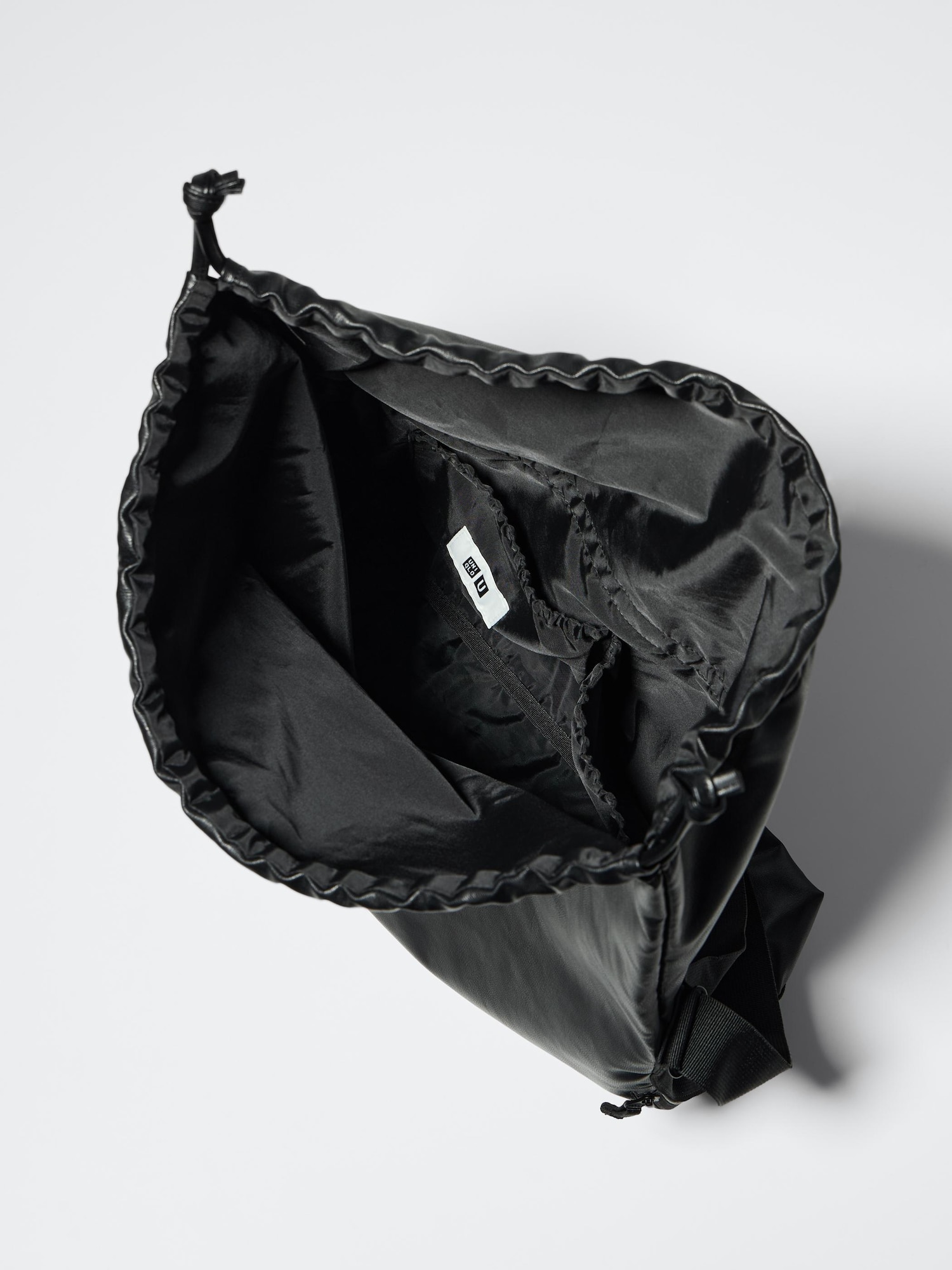 UNIQLO 巾着型ポーチ ブラック Unisex Soft Coated Drawstring Bag | UNIQLO US