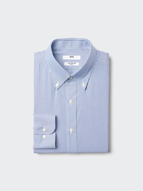 Uniqlo Super Non-Iron Slim Shirt | Button Down | Striped