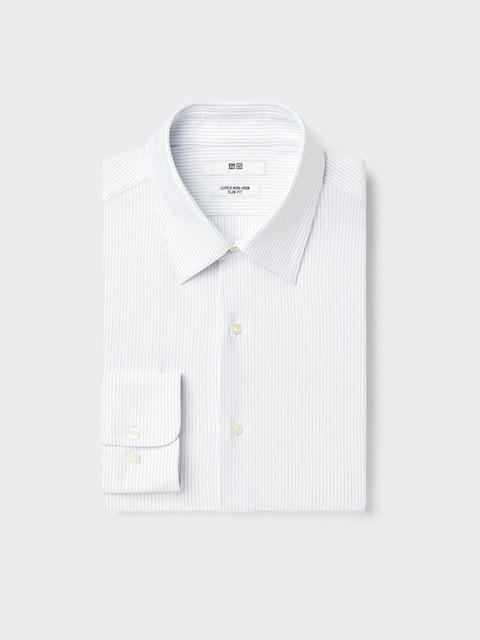 Мужские рубашки Uniqlo Super Non-Iron Jersey Slim Shirt Striped
