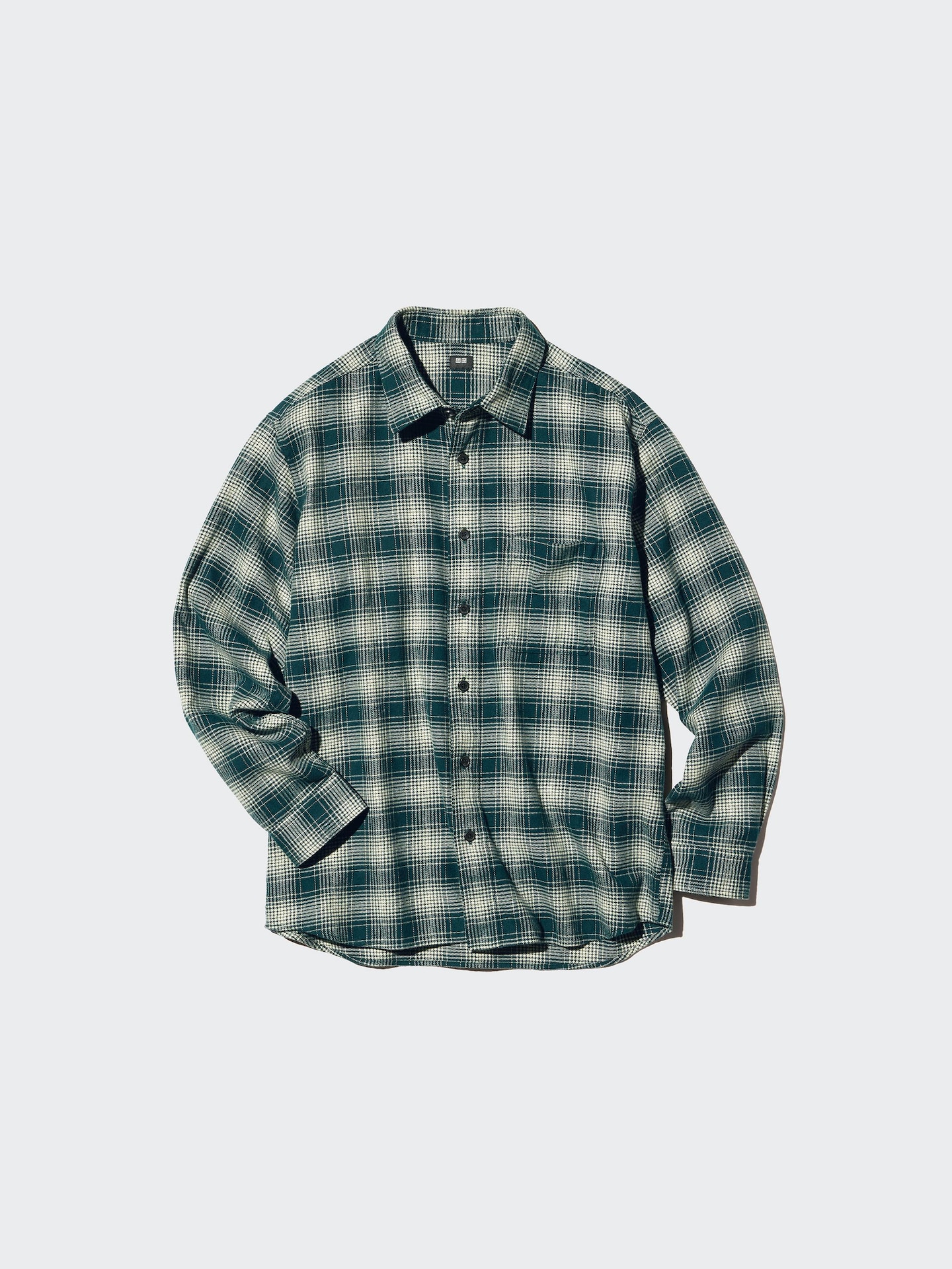 Рубашка Uniqlo Flannel Checked Shirt Ombre Check, цвет: Чёрный — фото 6