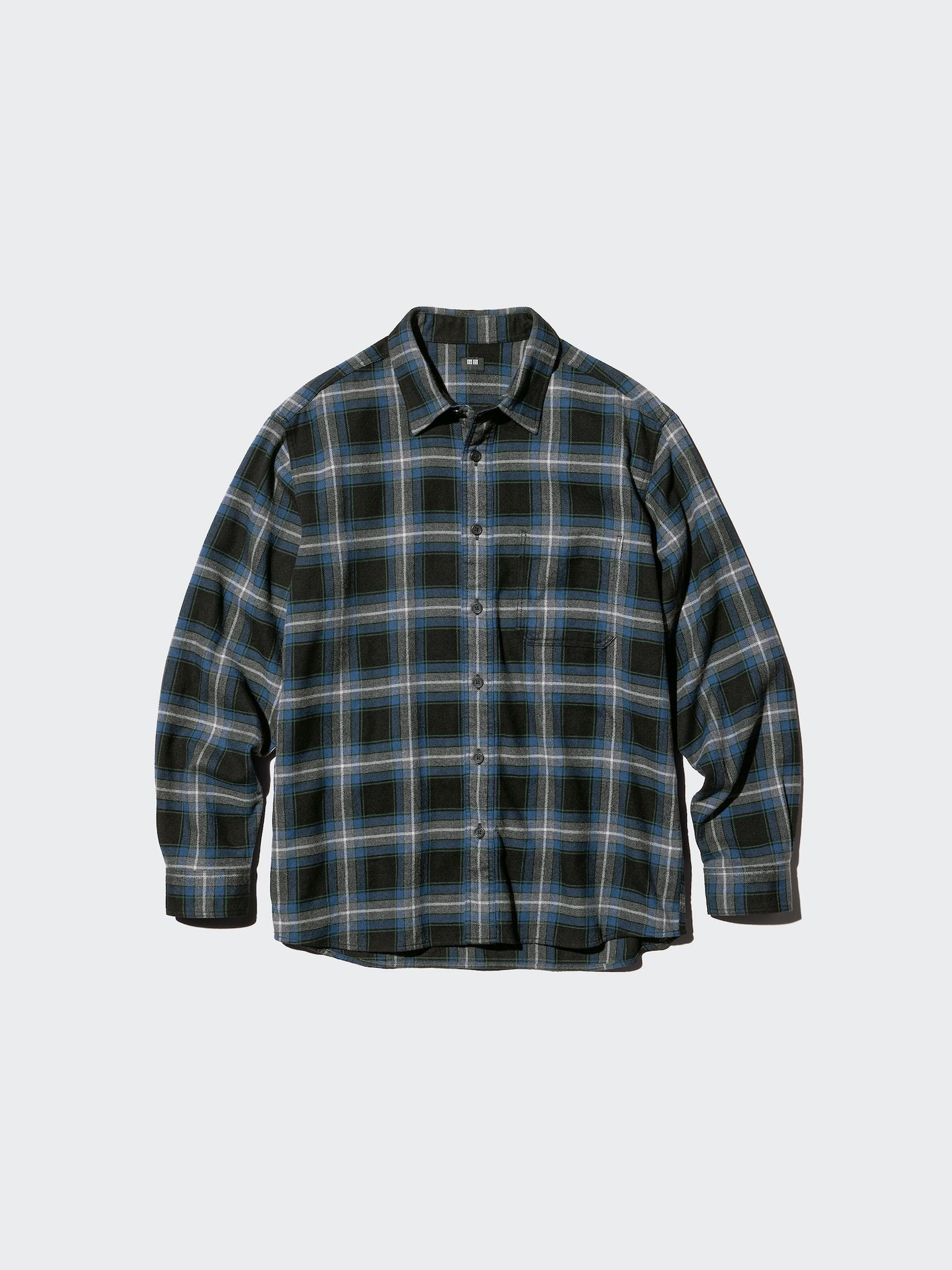 Рубашка Uniqlo Flannel Shirt Tartan Check, цвет: Чёрный — фото 6