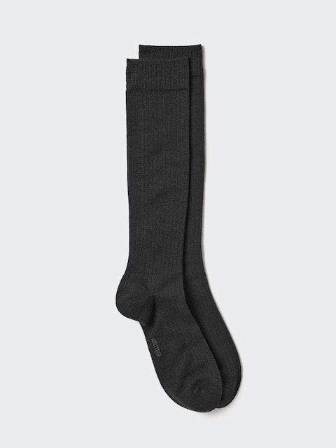 Uniqlo HEATTECH Wide Ribbed Knee High Socks