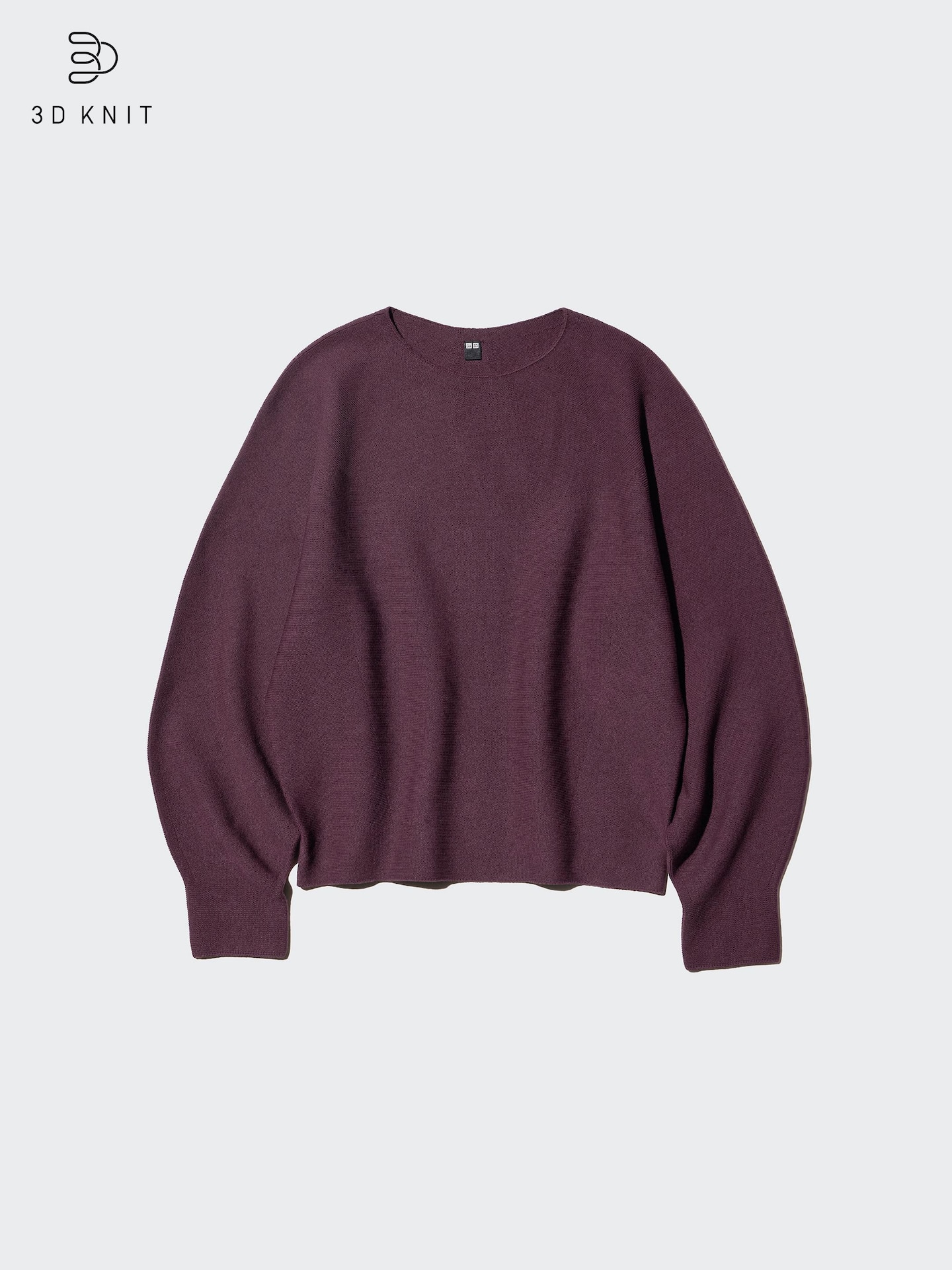 Женский свитер Uniqlo 3D Knit Cotton с объёмными рукавами, цвет: Чёрный — фото 3