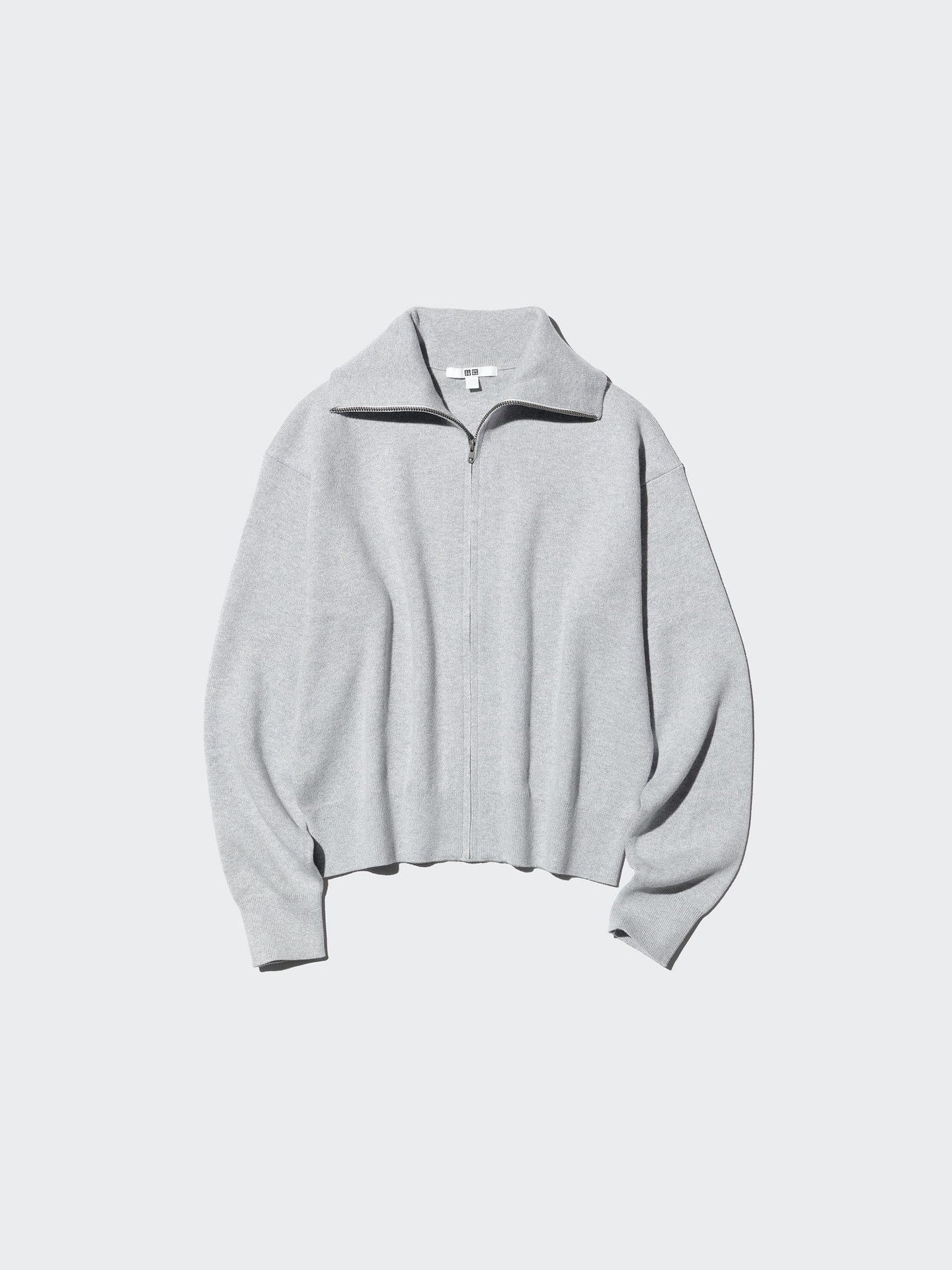 Женский кардиган Uniqlo из гладкого хлопка на молнии, цвет: Чёрный — фото 5