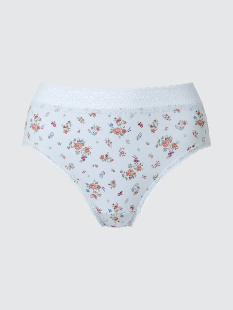 Трусы-брифы Flower, высокая посадка — Uniqlo, цвет: Светлый синий