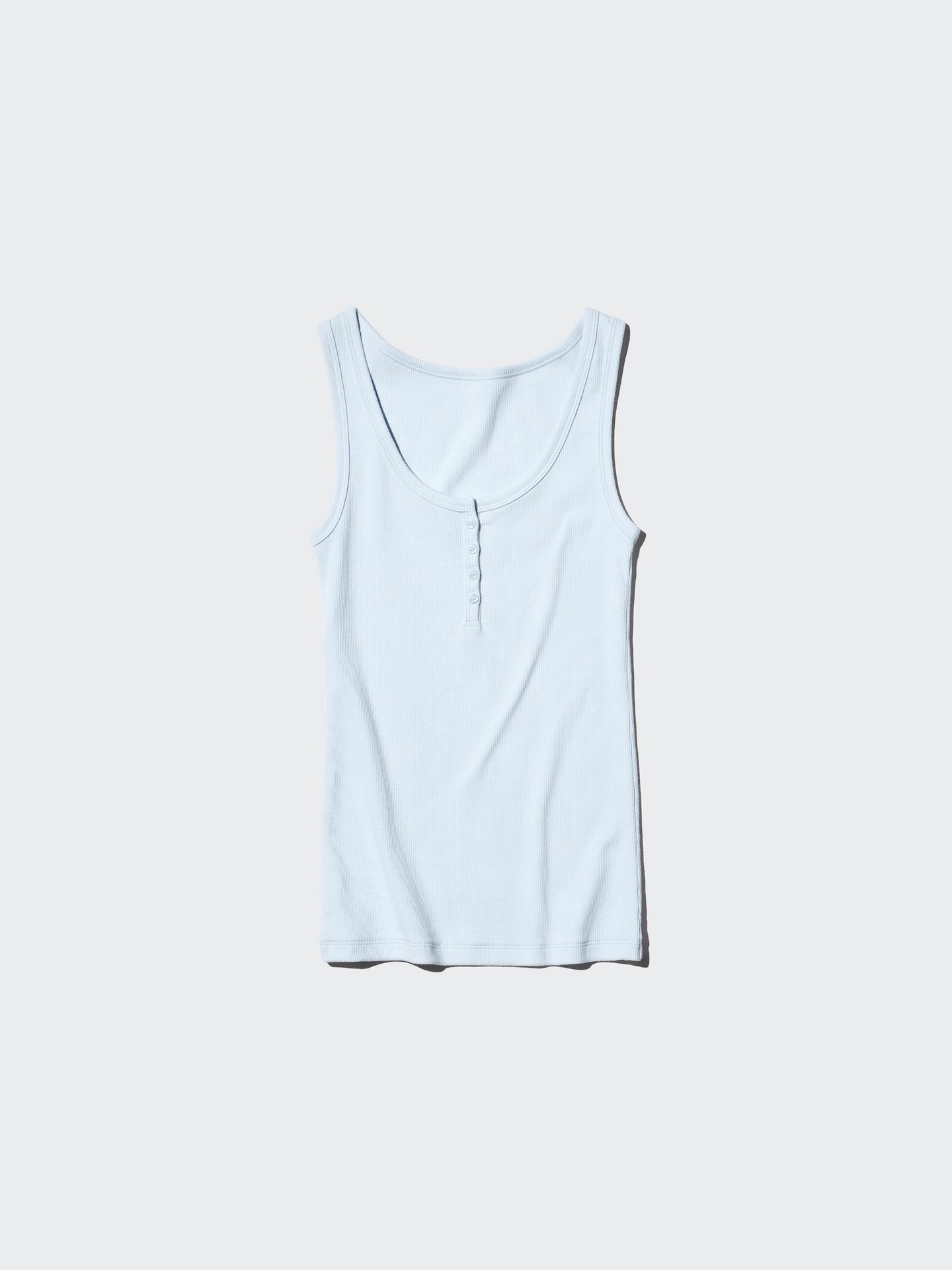 Женский топ без рукавов Uniqlo с воротом-хенли, цвет: Чёрный — фото 7