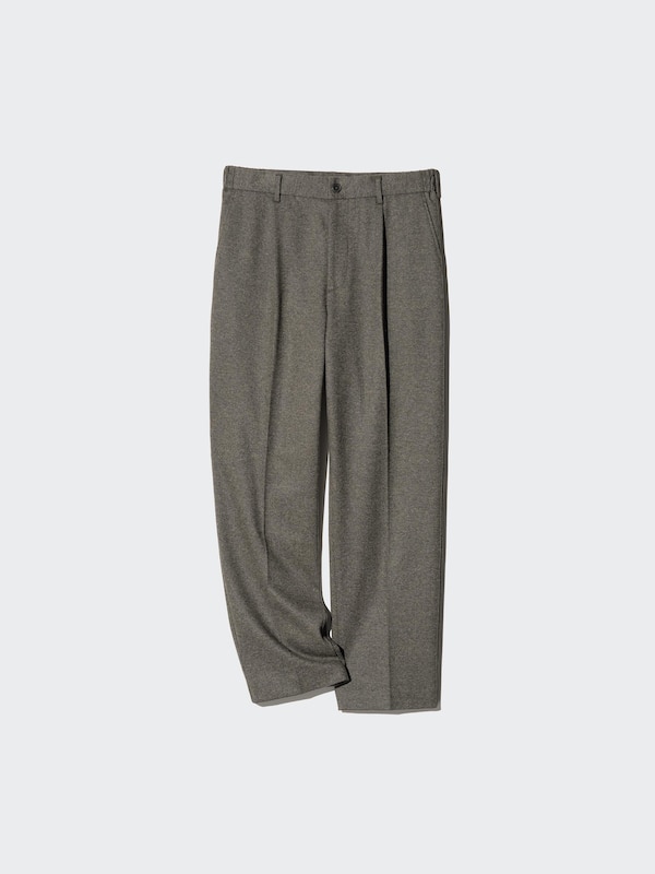 Pleated Wide Pants | Herringbone