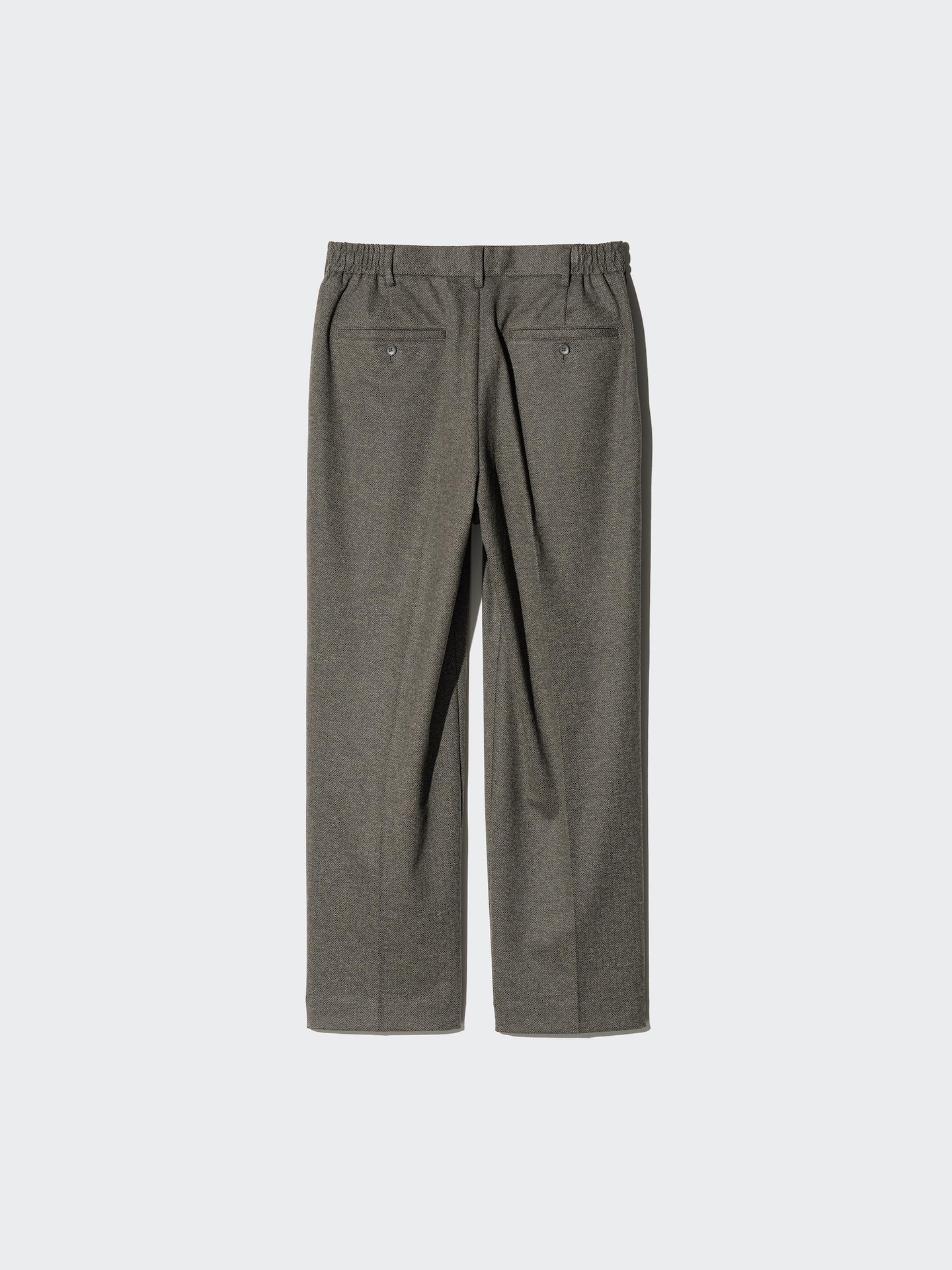 Мужские брюки Uniqlo Pleated Wide Pants Herringbone, цвет: Коричневый — фото 3