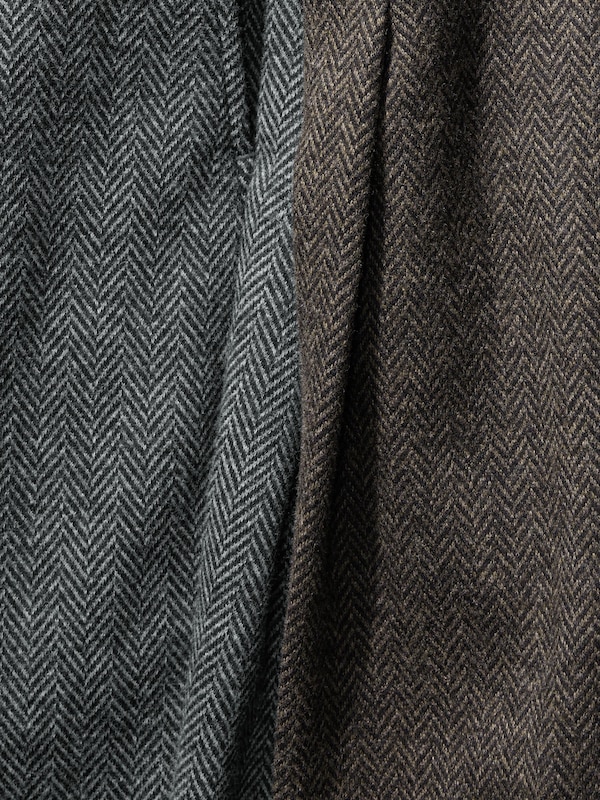 Pleated Wide Pants | Herringbone