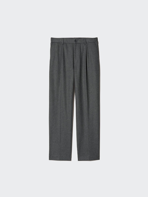 Pleated Wide Trousers (Brushed Jersey, Longer)