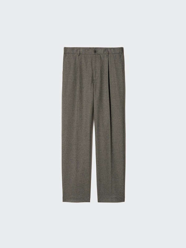Pleated Wide Pants | Herringbone | Tall