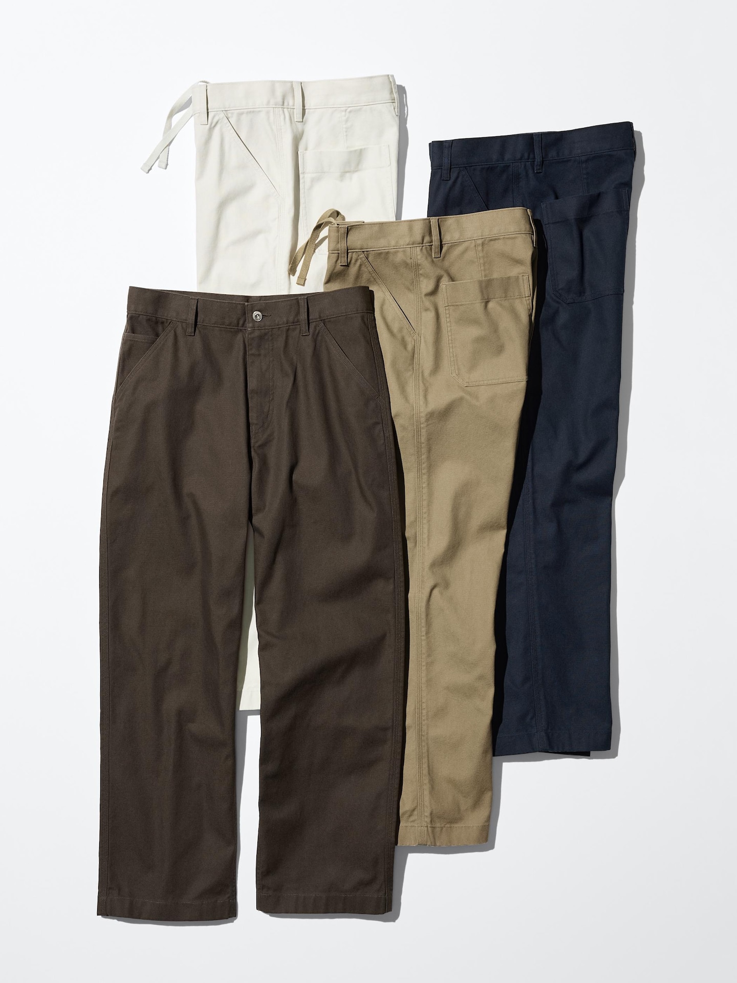 Мужские брюки Uniqlo Straight Work Pants, цвет: Коричневый — фото 2