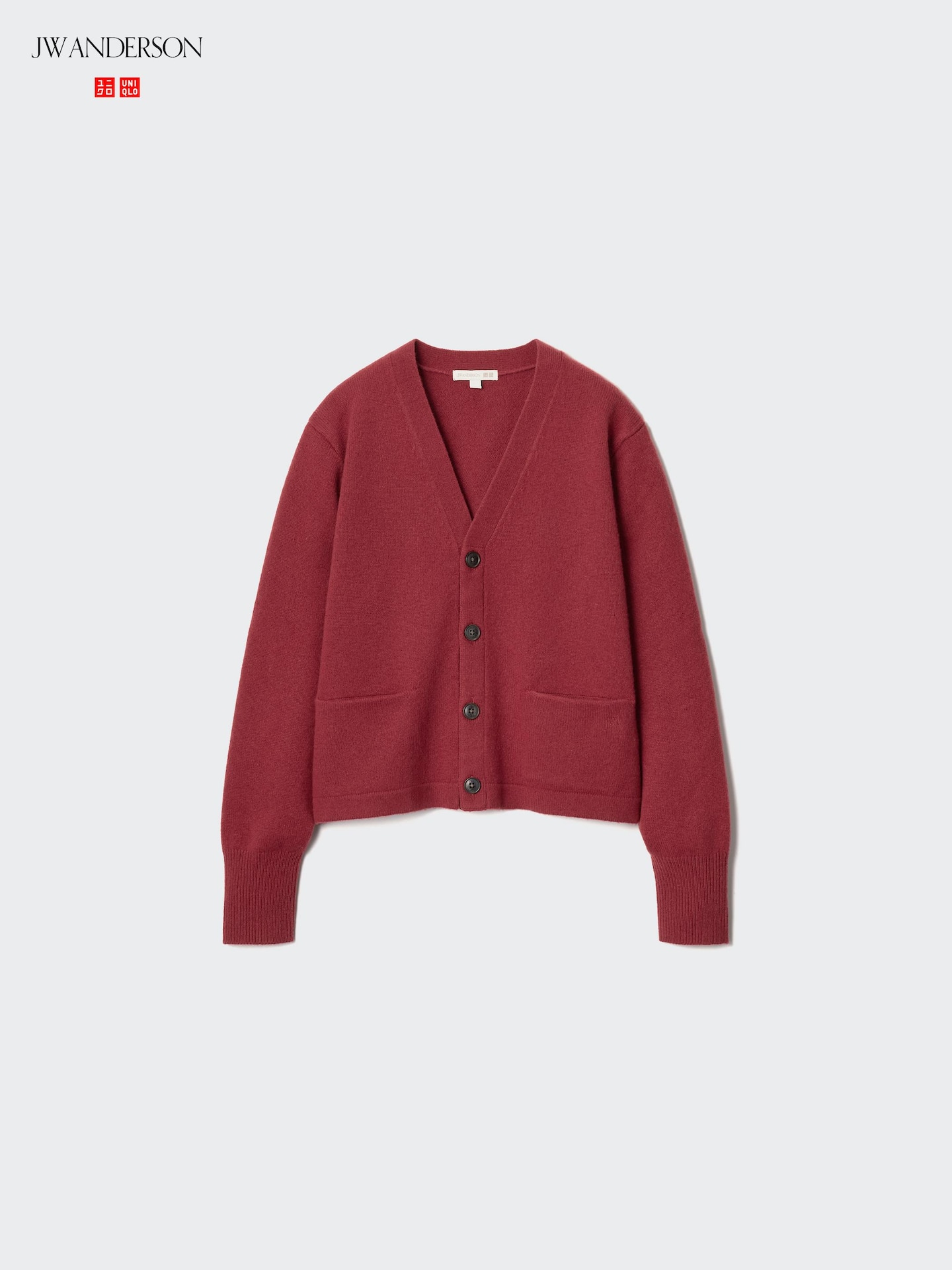 Женский кардиган Uniqlo Lambswool V-Neck Short, цвет: Чёрный — фото 4