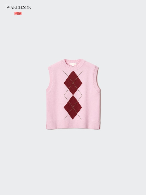 Cashmere Blend Crew Neck Vest