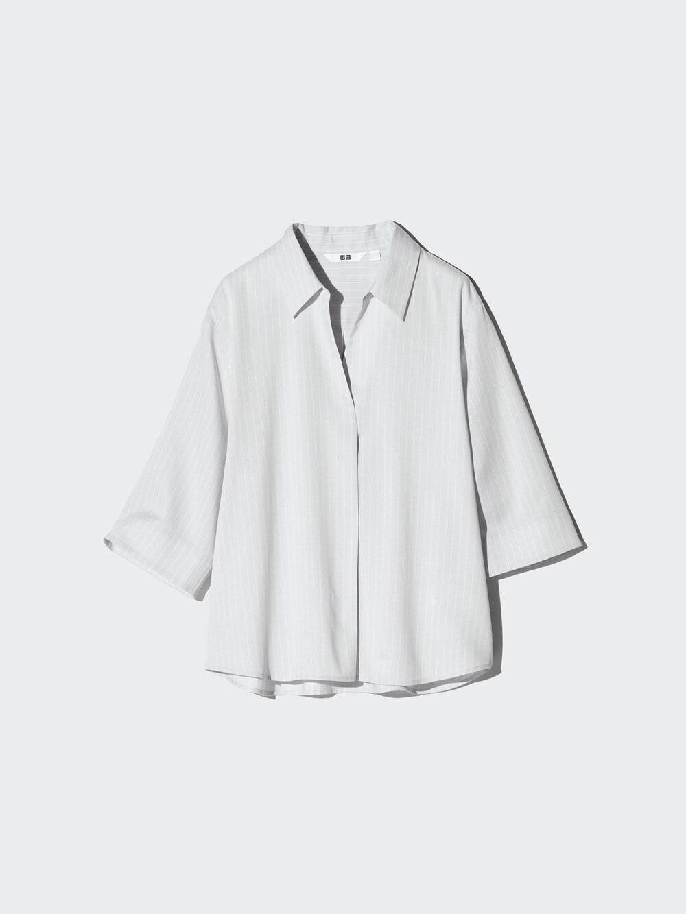 Uniqlo Rayon Skipper Collar Blouse | 3/4 Sleeve | Striped — фото 4