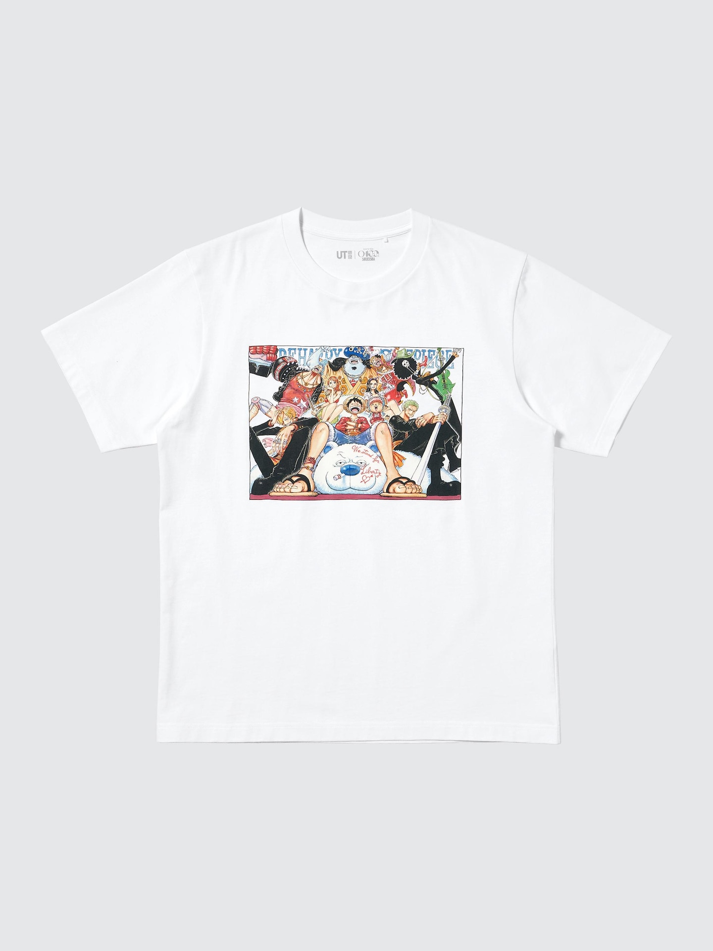 Футболка Uniqlo Manga UT Shueisha 100th с принтом, One Piece, цвет: Белый