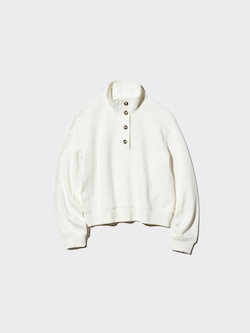Button-Up Sweat Pullover