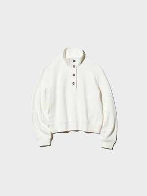 Button Up Sweat Pullover