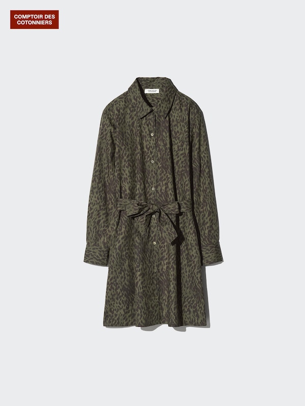 Cotton Short Shirt Dress (Printed)