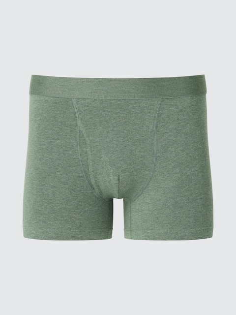Хлопчатобумажные боксерские трусы Uniqlo зеленого цвета