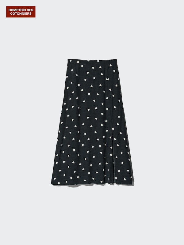 Viskose Rock (lang, Schlitz, gepunktet)