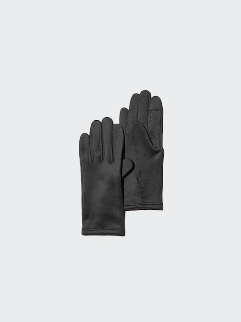 Женские перчатки Uniqlo Heattech Lined Gloves Skinny, цвет: Чёрный