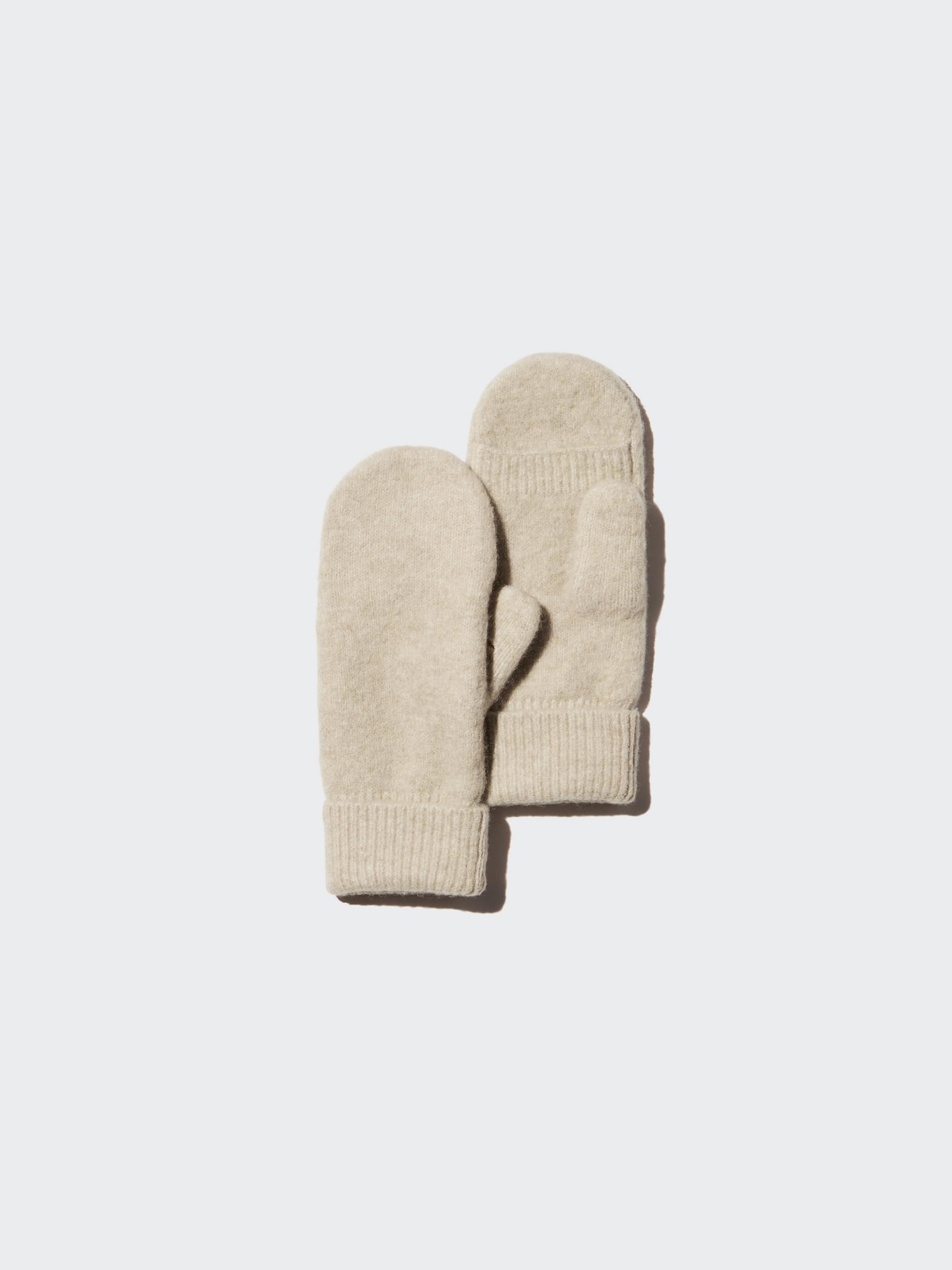 Женские перчатки Uniqlo Heattech Lined Mittens Souffle Yarn, цвет: Бежевый — фото 1