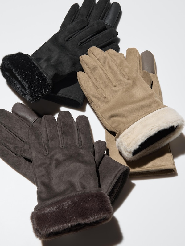 HEATTECH Lined Gloves | Faux Suede