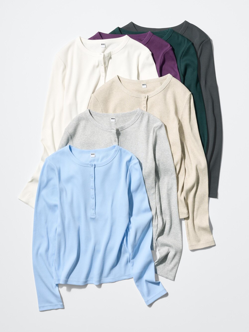 Uniqlo Ribbed Henley Neck T-Shirt — фото 5