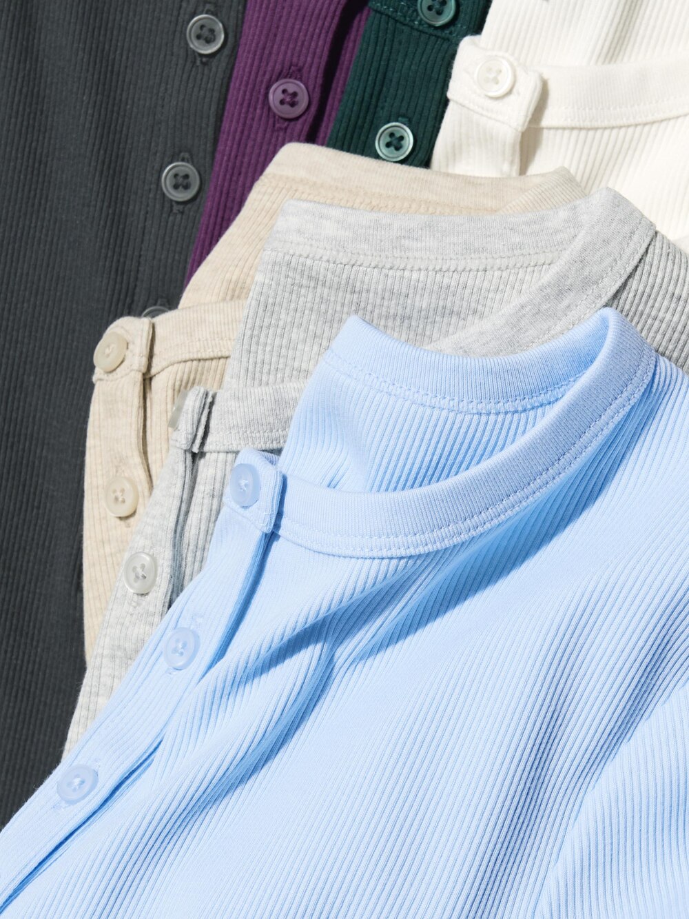 Uniqlo Ribbed Henley Neck T-Shirt — фото 6