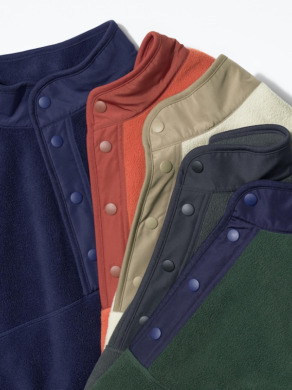 Fleece Button-Up Pullover