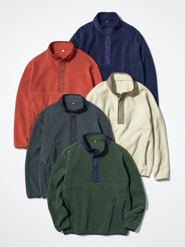 Fleece Button-Up Pullover