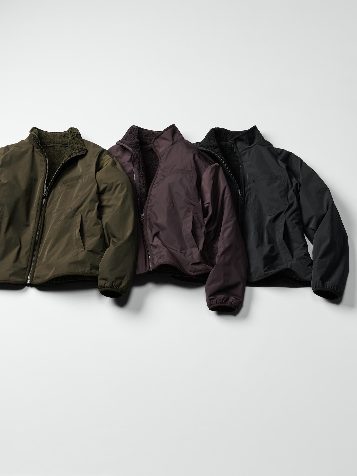 Куртка Uniqlo Pile Lined Stand, цвет: Чёрный — фото 6