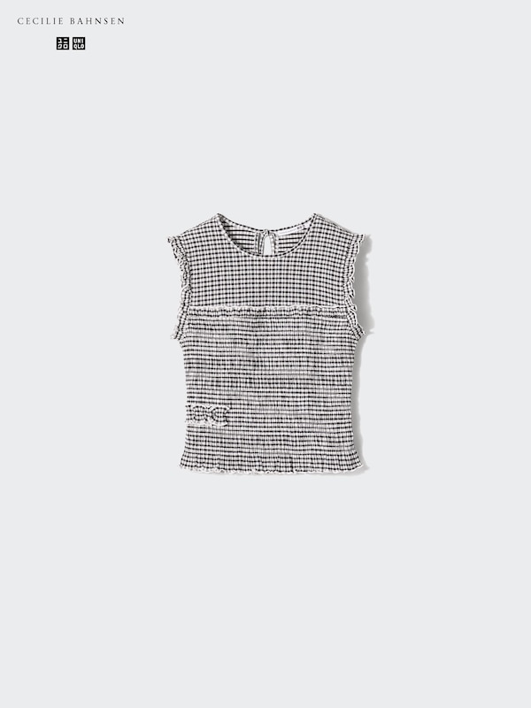 T-SHIRT FRONCÉ SANS MANCHES