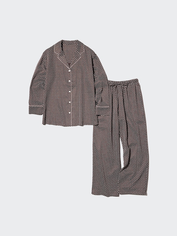 Satin Pyjamas (Printed, Long Sleeve)