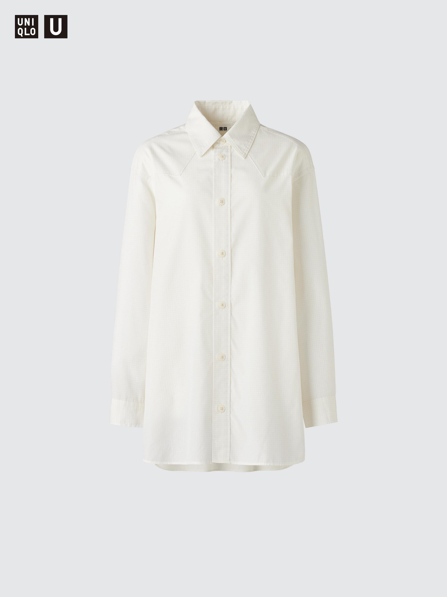 Женская рубашка Uniqlo Long, цвет: Чёрный — фото 7