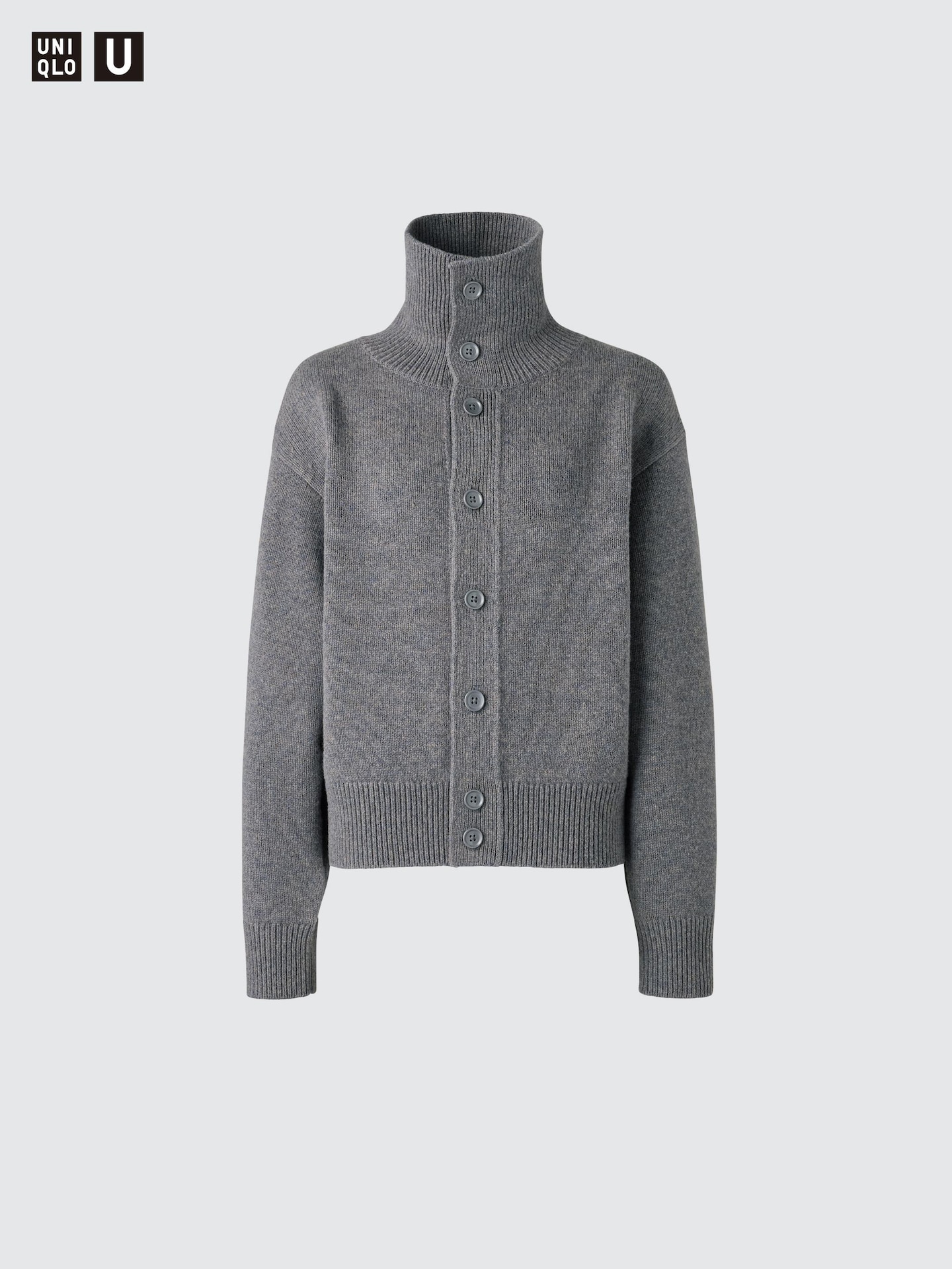 Женские кардиганы Uniqlo Lambswool Stand Collar Cardigan — фото 6