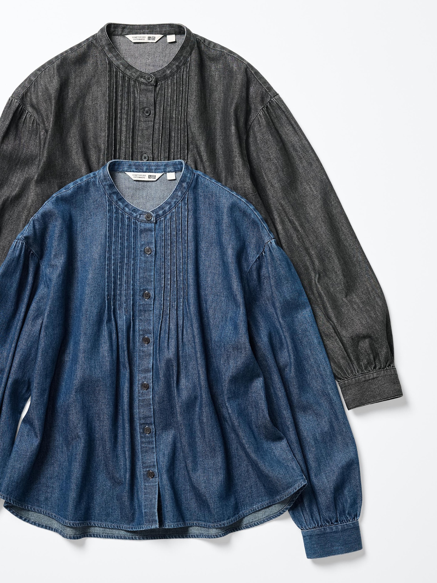 Женская блузка Uniqlo Denim Blouse, цвет: Синий — фото 4