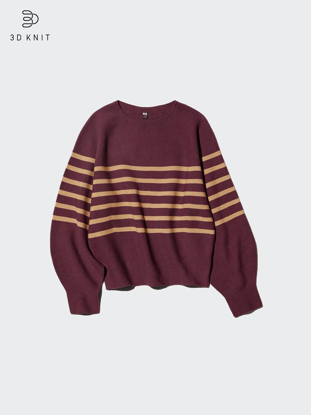 Uniqlo 3D Knit Cotton Volume Sleeve Sweater | Stripe — фото 3
