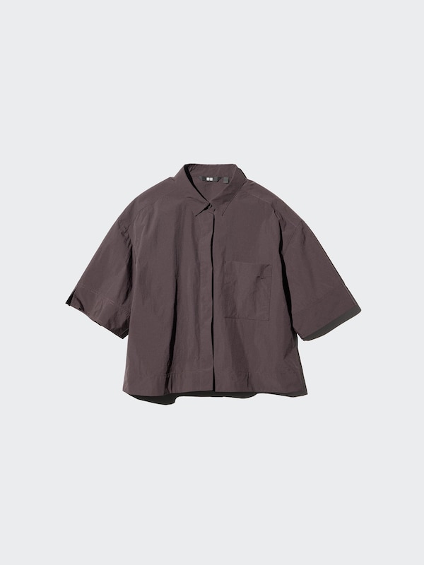 Nylon Boxy Shirt | Half Sleeve