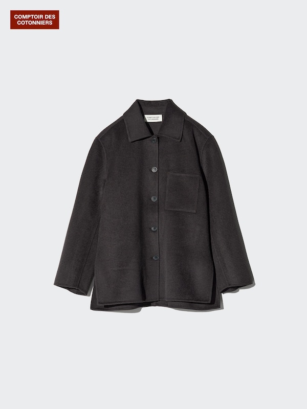 Double-Faced Wool Blend Shirt Jacket