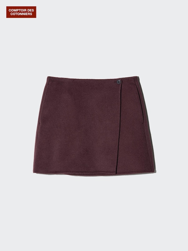 Doubled-Faced Wool Blend Mini Skirt