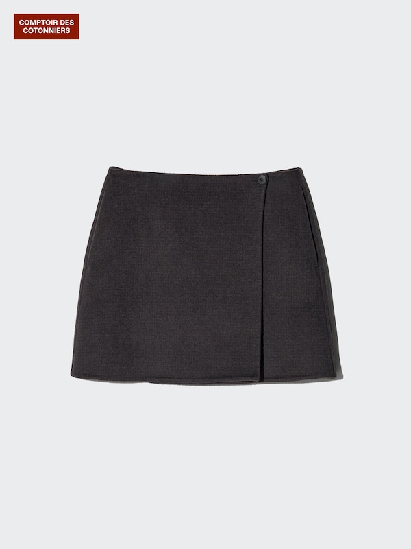 Double-Faced Wool Blend Mini Skirt