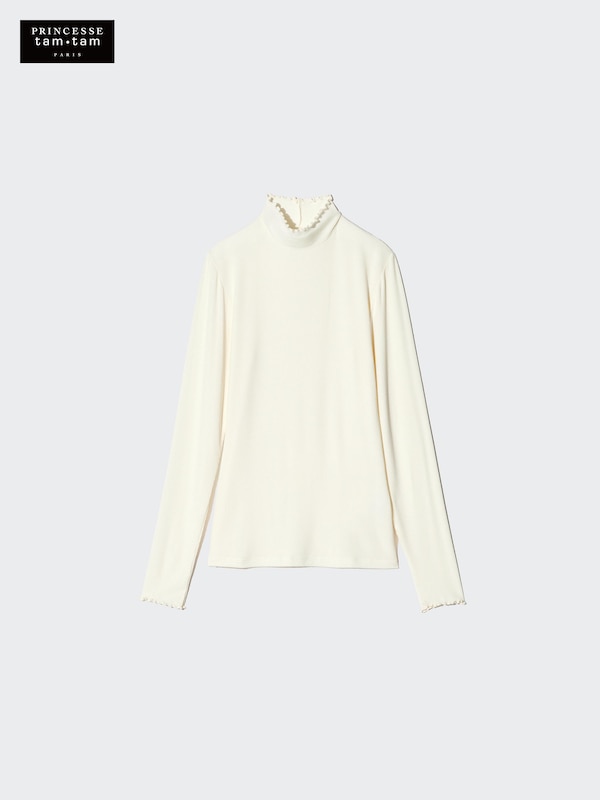 HEATTECH Extra Warm Cashmere Blend Ribbed High Neck T-Shirt